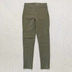 Tea Collection Girls’ Pintuck Knee Skinny Pants Moto Leggings,‎ Olive Green